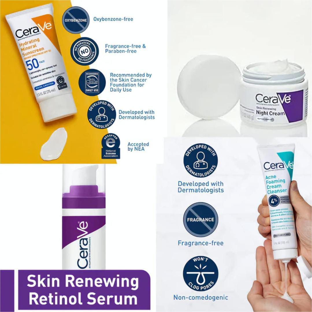 CeraVe 4-in-1 Complete Face & Skin Care Bundle